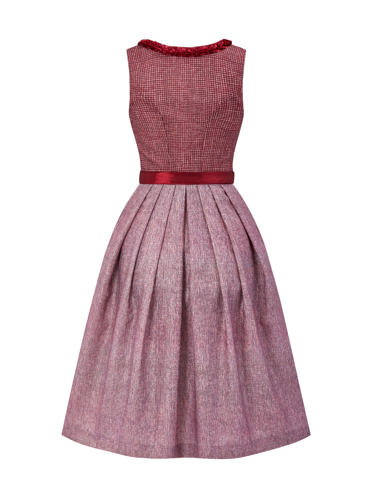 Rot mit Gerader Ausschnitt und Traditionell Dirndl