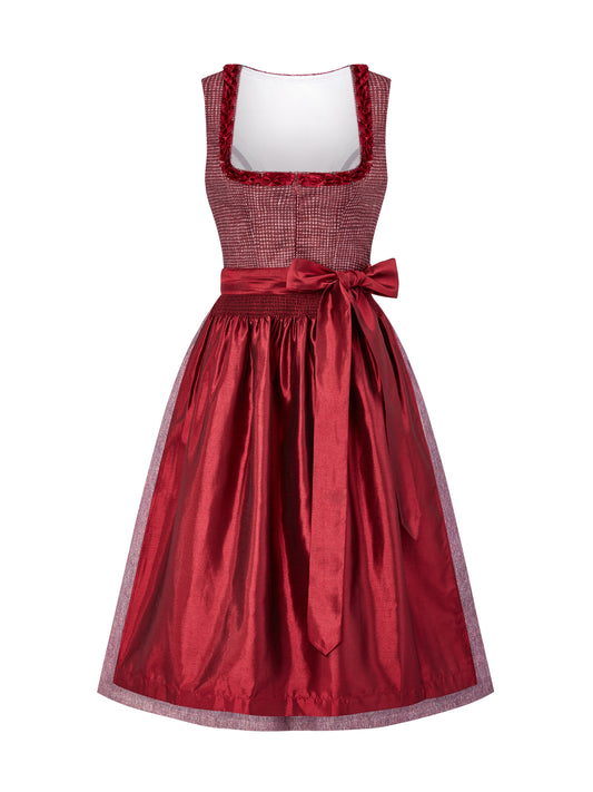 Rot mit Gerader Ausschnitt und Traditionell Dirndl