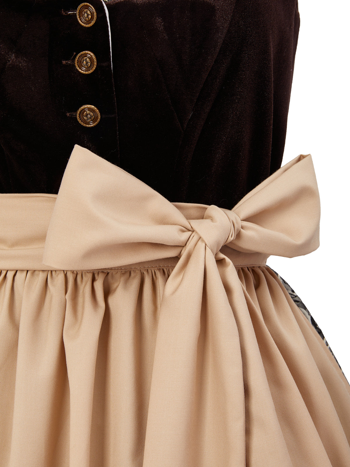 Braun mit Gerader Ausschnitt und Landhausstil Dirndl