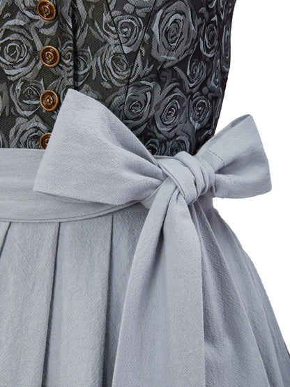 Blau mit Gerader Ausschnitt und Festtauglich Dirndl