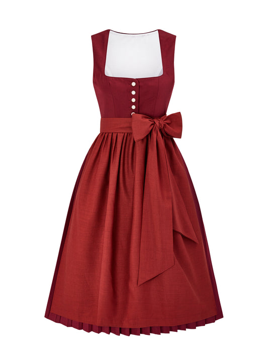 Rot mit Gerader Ausschnitt und Stilvoll Dirndl