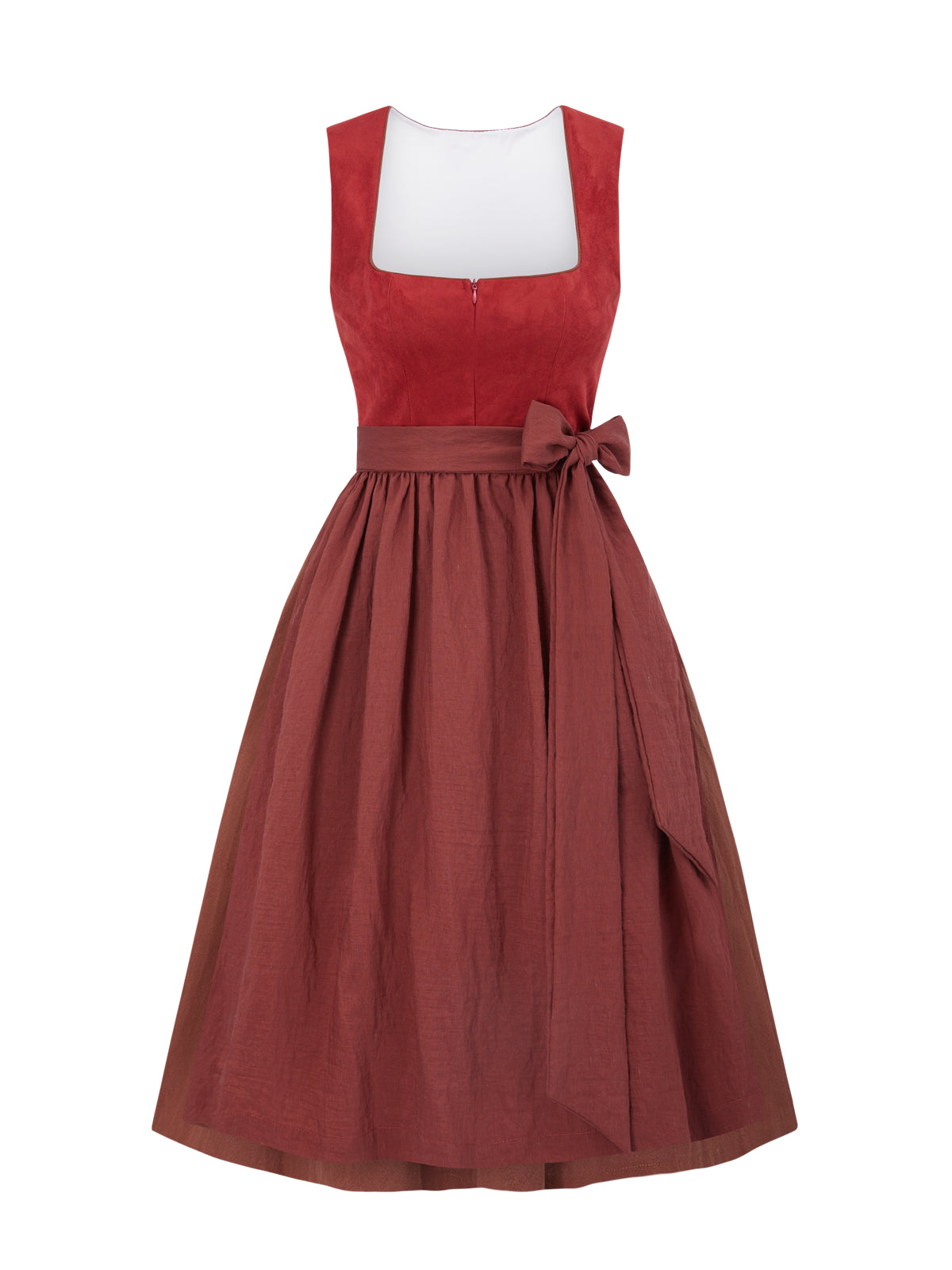 Rot mit Gerader Ausschnitt und Elegant-verspielt Dirndl