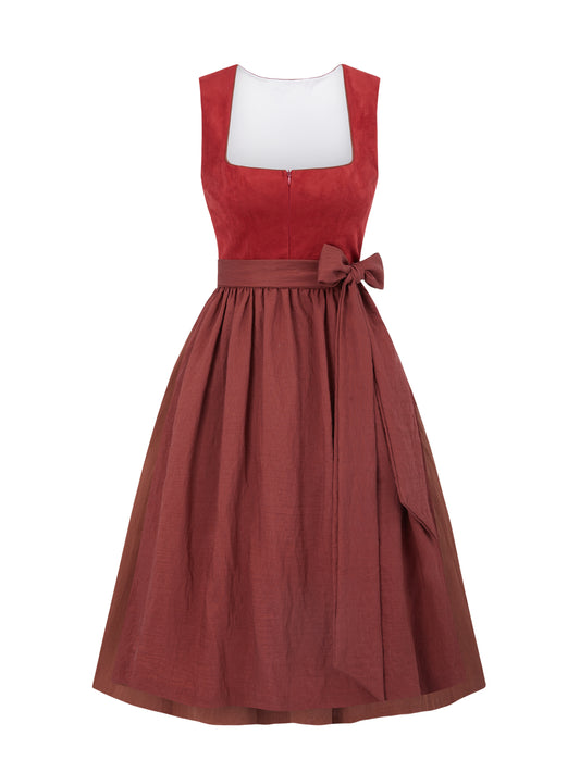 Rot mit Gerader Ausschnitt und Elegant-verspielt Dirndl