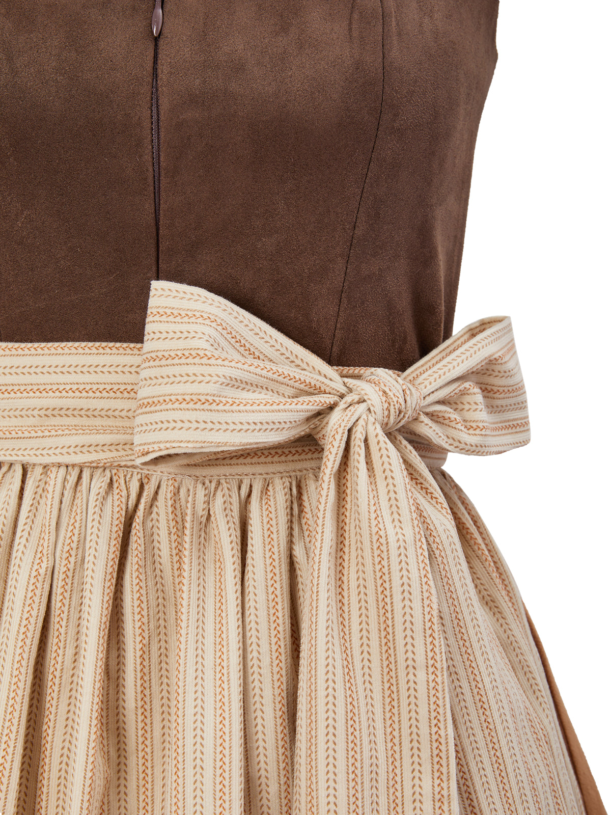 Braun mit Gerader Ausschnittund  Atemberaubend Dirndl