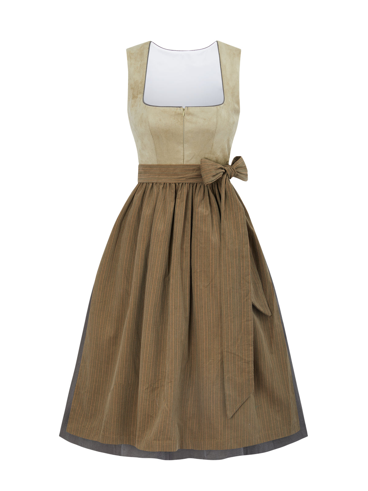 Grün mit Gerader Ausschnittund  Dezent Dirndl